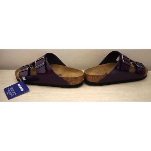 Birkenstock Women's Sz 10 Acai Purple Patent Leather Arizona Birko-Flor Sandals - Picture 14 of 14